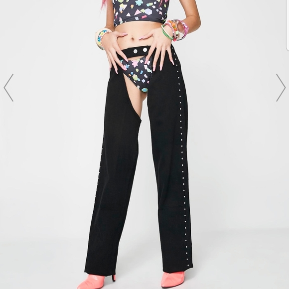 Dolls Kill Denim - jaded jean chaps dolls kill